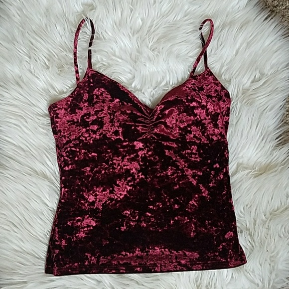 Morbid Threads Tops - Cut off crushed velvet top